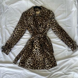 Michael Kors leopard print trench coat.